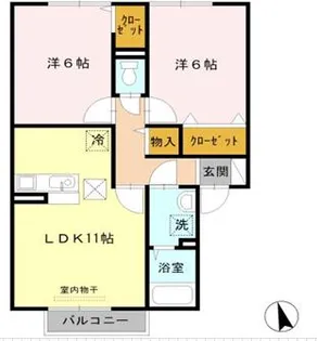 レクスト上野【1階】の間取り