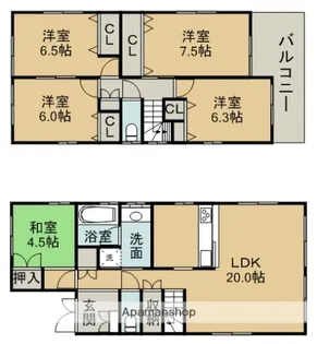 愛知県名古屋市千種区振甫町1丁目【一戸建】の間取り