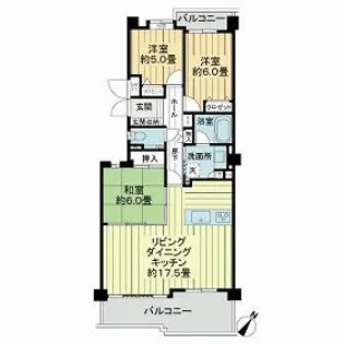 ライオンズガーデンヒルズ富士見台壱番館【2階】の間取り