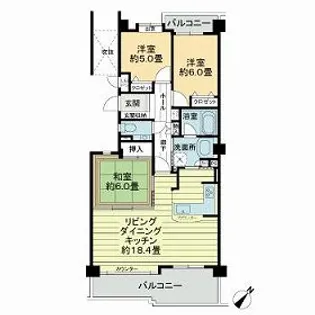 ライオンズガーデンヒルズ富士見台壱番館【3階】の間取り