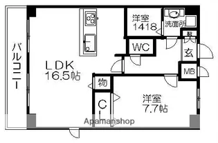 パルティール覚王山【11階】の間取り