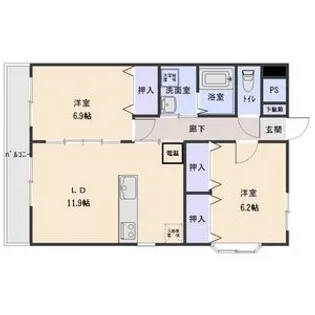 サンメゾン芳野【2階】の間取り