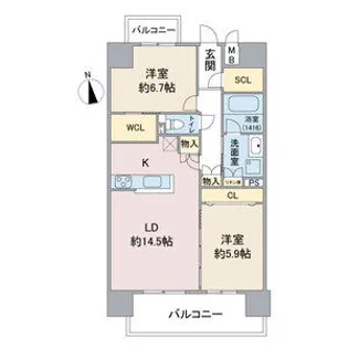 ラトゥール代官町EAST【7階】の間取り