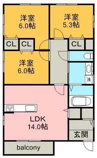 プリオール牧野3【1階】の間取り