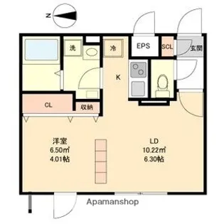 1Kの間取り画像