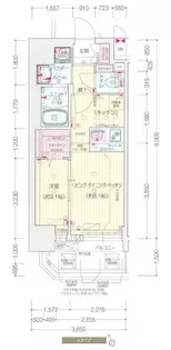 プレサンスNAGOYA覚王山【0401号室】の間取り