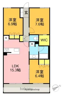 RESIDENCE D’ 東山【2階】の間取り