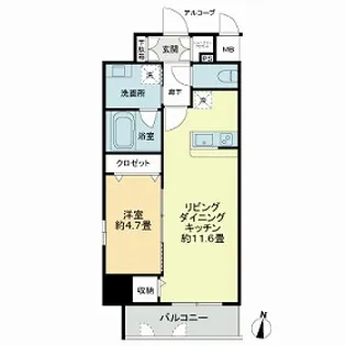 プレイス白壁【5階】の間取り