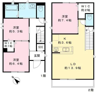 愛知県名古屋市千種区稲舟通1丁目【一戸建】の間取り