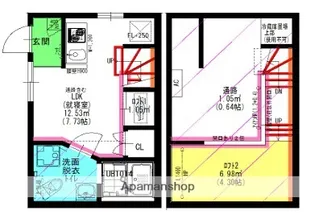Velo JIYUGAOKA(ヴェロジユウガオカ)【1階】の間取り