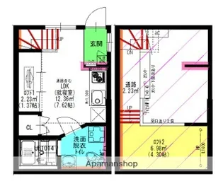 Velo JIYUGAOKA(ヴェロジユウガオカ)【1階】の間取り