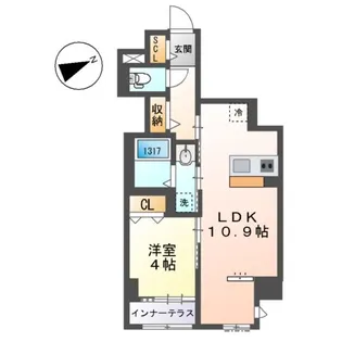 THE BLOSSOM 新栄【1階】の間取り