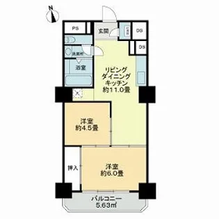 ライオンズマンションちくさ【6階】の間取り