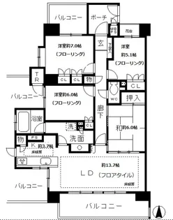 aLATO白壁東【6階】の間取り