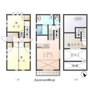 愛知県名古屋市千種区日和町1丁目【一戸建】の間取り