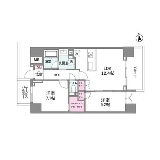 シーズンフラッツ今池NORTH【0303号室】の間取り