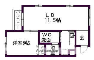 ラパン・ドゥ【1階】の間取り