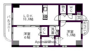 ラプロスペリテ【5階】の間取り