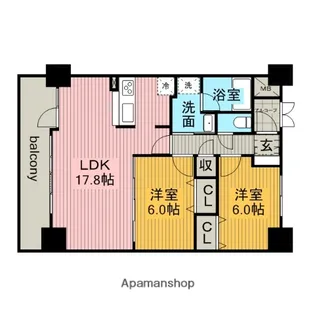茶屋ヶ坂ライズ【8階】の間取り