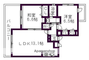 グランパス朝岡【5階】の間取り