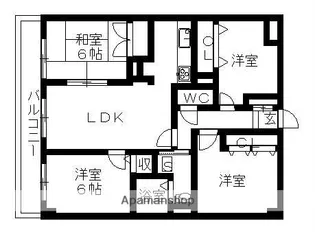 グランドハイリス本山【1階】の間取り