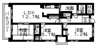 グランドール泉【5階】の間取り
