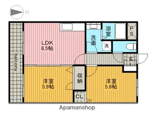 SEASONCOURT IKESHITA【3階】の間取り