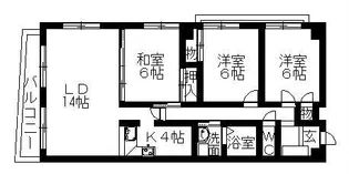 ベルクハウス霞ケ丘【3B号室】の間取り