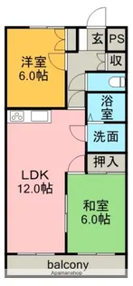 プレステイジ清水【202号室】の間取り