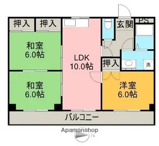 天水ハイツ【2階】の間取り