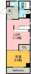 ウィスタリア荒子【301号室】の間取り