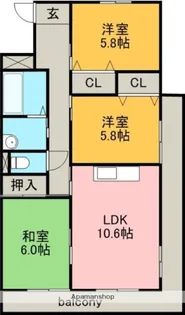 セブンスズキⅢ【7階】の間取り