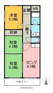 しのはらハイツ【3階】の間取り
