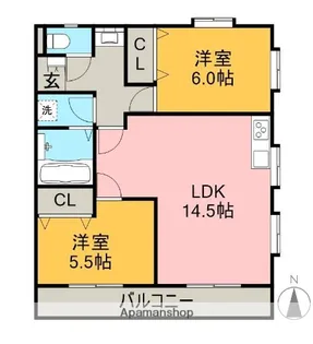 ロイヤルコーポ加藤【4階】の間取り