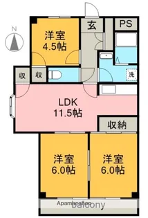 グランドヒルズ貝沼【3階】の間取り