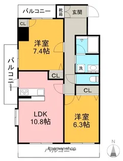 上高畑コーポ丸万【4階】の間取り