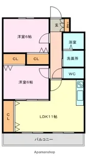 上高畑コーポ丸万【4階】の間取り