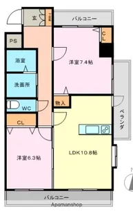 上高畑コーポ丸万【2階】の間取り