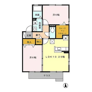 リッシュ・ヴェール【1階】の間取り