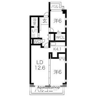 ディアルタクラッセ【4階】の間取り