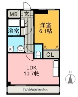カトルセゾン.【4階】の間取り