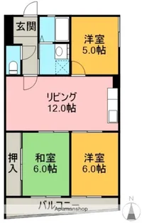 エーデル小賀須【3階】の間取り