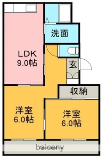 マンション露橋A棟【4階】の間取り