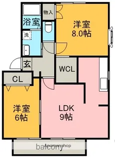 サザンクロスⅡ【2階】の間取り