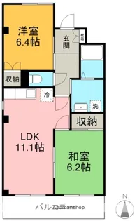 2LDKの間取り画像