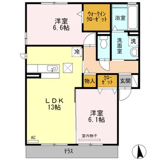 サン ハピネス【1階】の間取り