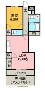 エクセル伏屋【1階】の間取り