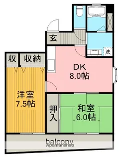 ブラザービル八幡【2階】の間取り