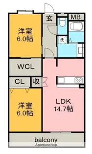 パークロイヤル南荒子【4階】の間取り