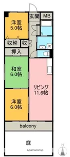 ポートシティ高木Ⅱ【1階】の間取り